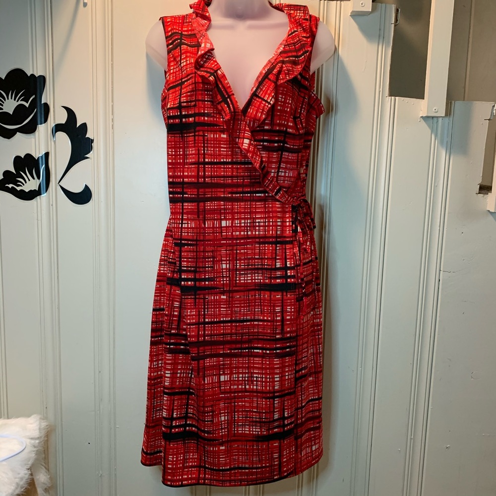 Vintage 90s My Michelle red black ruffle wrap L